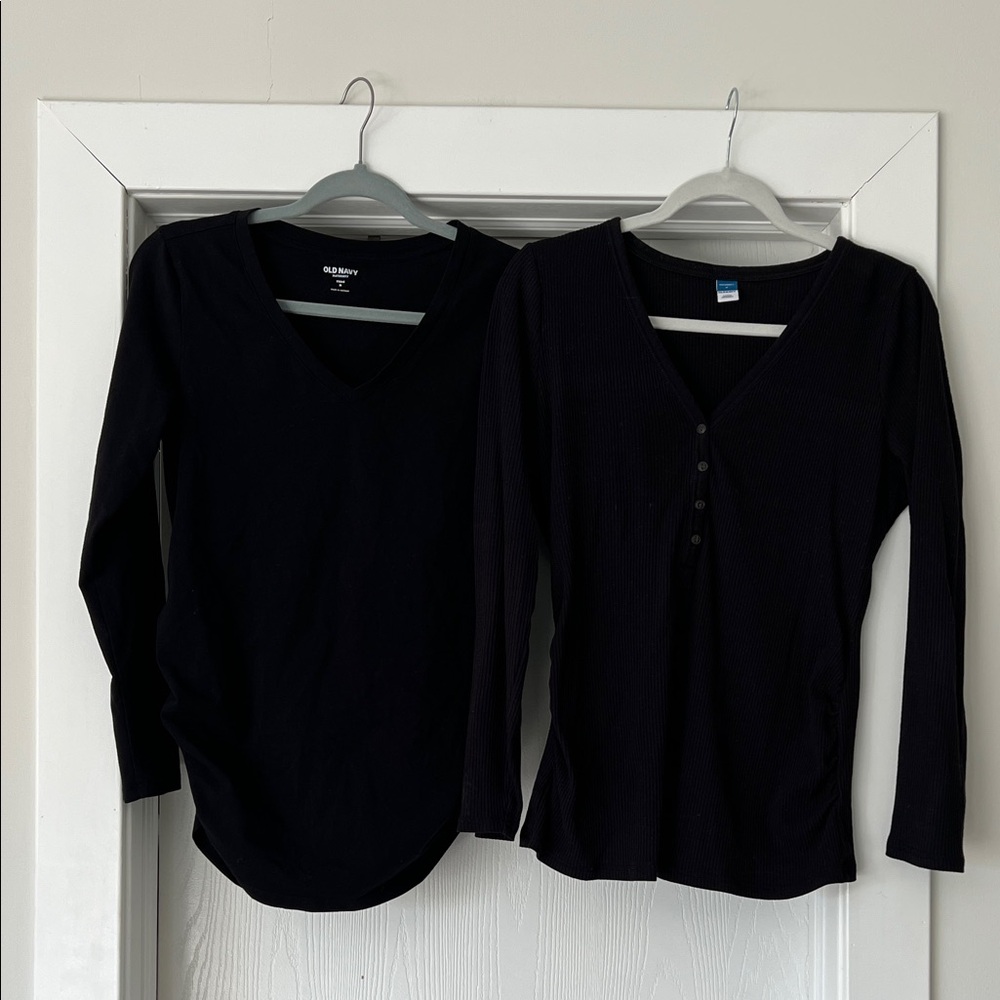 2 for 1! Old Navy Long Sleeve Maternity Shirts - Black